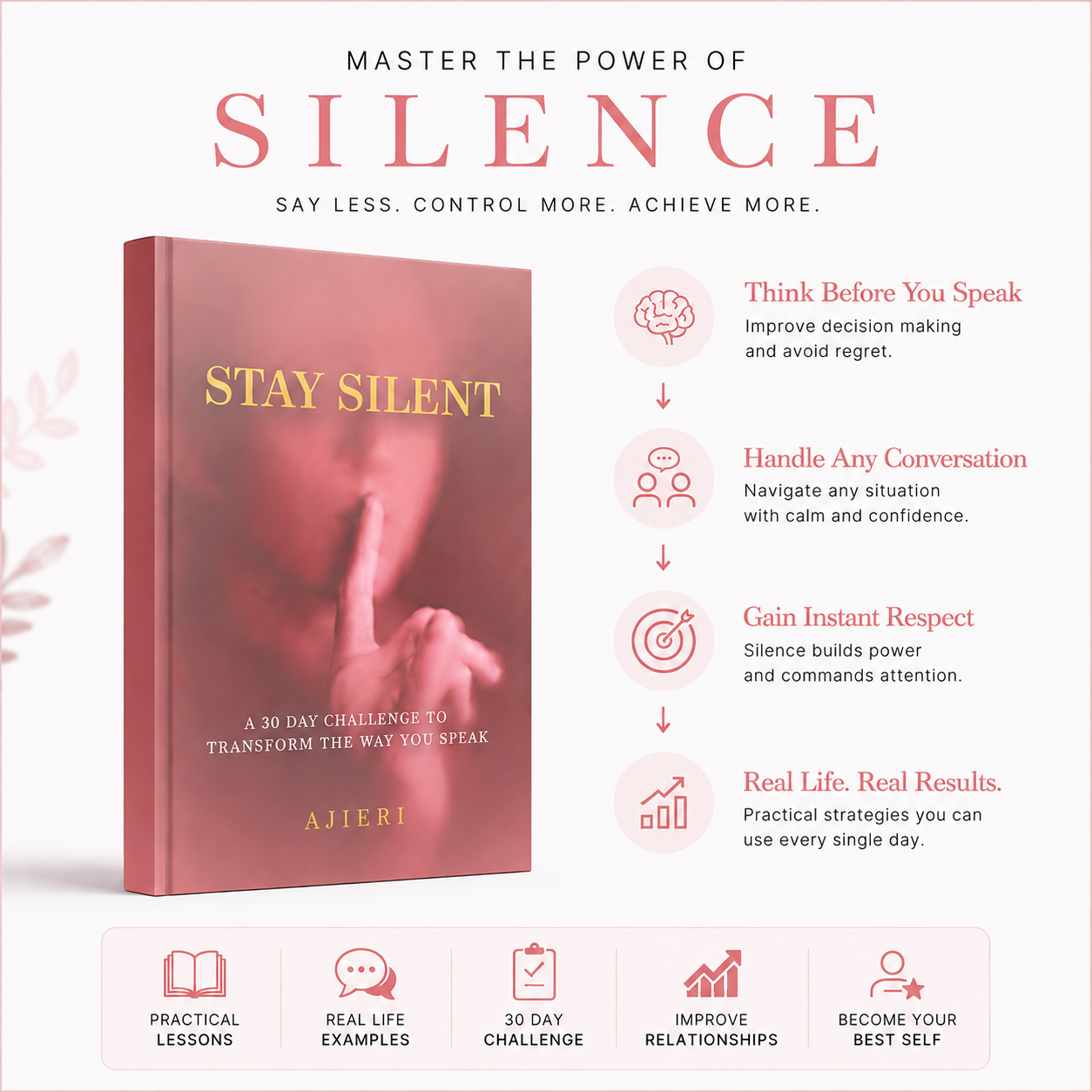 Stay Silent communication skills and confidence building book helping people overcome overthinking, improve conversations, gain respect and develop emotional intelligence